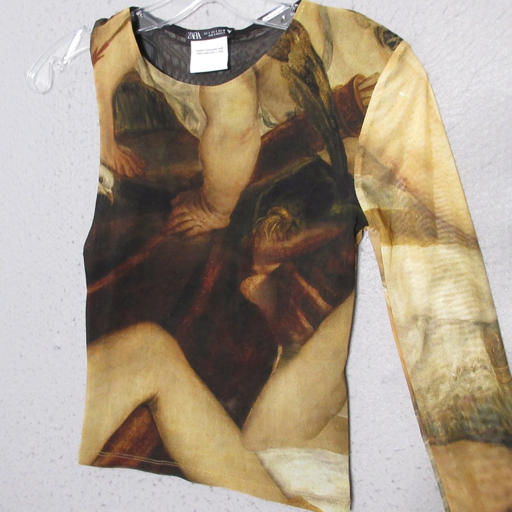 Zara Top Lambert Sustris Austria Venus & Love One Sleeve Avant Garde Artsy Mesh